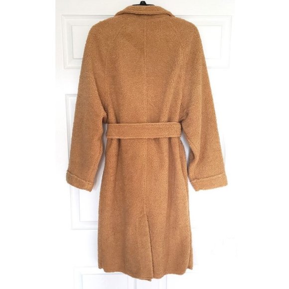 Camel Brown Soft Faux Fur Teddy Trench Coat - Picture 2 of 6